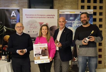 Carlos Arnaudas, Marta Tornos, Michel Arenas y Sergio Sánchez durante la presentación de la octava edición