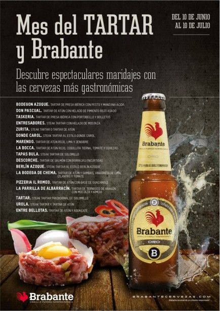 Cartel de la primera ruta del Mes del tartar y cervezas Brabante en Zaragoza