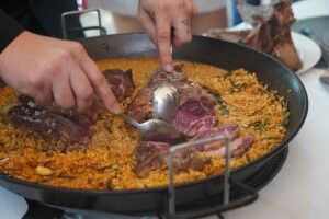 Arroz con chuletón