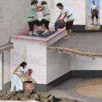 Recreación del lagar de la ciudad celtibérica de Segeda (Mara Zaragoza)