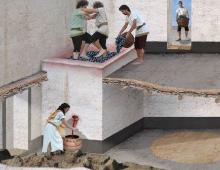 Recreación del lagar de la ciudad celtibérica de Segeda (Mara Zaragoza)